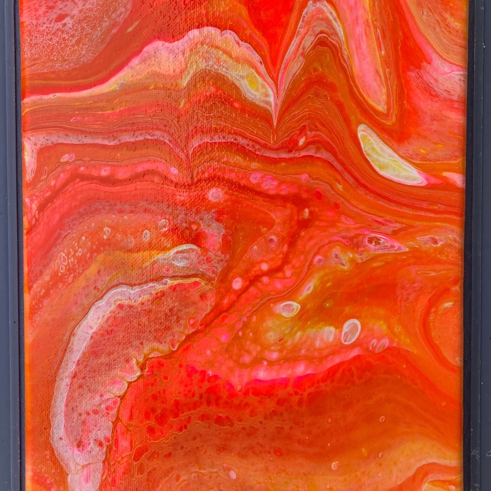 Orangeade 8"x10" Painting by Color Fluent Art (Orange/White)